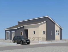 完成予想図。深みのあるネイビーを基調に、柔らかなベージュのアクセントウォールを配したスタイリッシュな佇まい＾＾ 