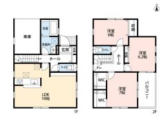 オールフローリング3LDＫ＾＾全居室6帖以上＾＾南東面バルコニーで陽当たり良好＾＾