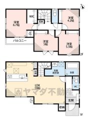 1階は広々19帖のLDK＾＾パントリーやリビング収納付き＾＾家族団らんの秘訣、リビングIN階段採用＾＾2階には4洋室、プライベート空間＾＾