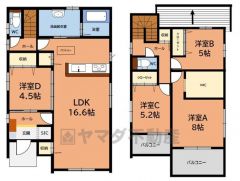 4LDK。オールフローリング。ウォークインクローゼット、シューズインクローク、パントリー完備。その他全居室収納スペース付き＾＾