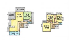 約8.5帖の和室含む4LDK。 室内外に開放感があふれる設計。広々としたLDKは和室とつなげることで、約26.5帖の大空間として活用可能です。2階まで届く吹き抜けが、住まい全体に光と風を届けます。 