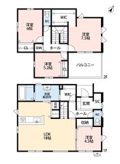 全居室収納付き、パントリー、SIC、大容量WIC有など収納充実の間取り＾＾洗面脱衣所横には大容量のファミリークローク有＾＾