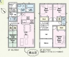4LDK＾＾和室あり＾＾全居室収納あり。広々ルーフバルコニーで陽当たり良好。