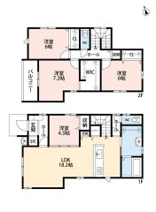 4LDK。リビング18帖以上＾＾WIC、パントリー完備。全居室収納スペース付き＾＾