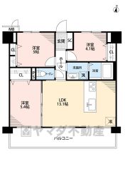 最上階3LDK。LDK13.1帖。オールフローリングでお掃除ラクラク＾＾全居室収納付きで充実した間取り＾＾