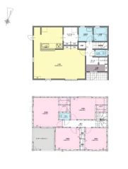 リビングは20帖以上の開放感あふれる空間です。2階は洋室が4部屋あるので、お子様が大きくなっても安心ですね＾＾