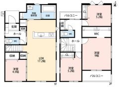 南向き＾＾4LDK＾＾パントリー＆ホール収納＆WIC完備。2面バルコニーで陽当たり良好＾＾