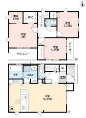 主寝室にはWIC・1.5帖の書斎付。