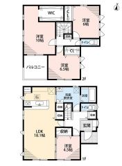 南向き。オールフローリング4LDK。LDK18.1帖＾＾リビング収納＆パントリー付き。ウォークインクローゼット＆玄関＆洗面室など収納充実の間取り＾＾主寝室広々10帖。南面バルコニーで陽当たり良好＾＾ 