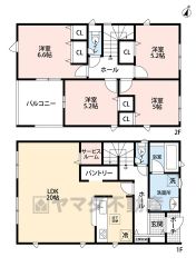 4LDK。リビング広々20帖。全居室収納スペースあり＾＾