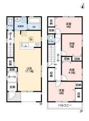 4LDK。南向きで陽当たり良好＾＾リビング収納や広々ホール収納、全居室収納付き＾＾家族間のコミュニケーションが取りやすい、リビングスルー階段を採用。南面バルコニー。