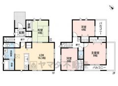 4LDK＾＾LDK16.5帖＾＾全室南西向きで陽当たり良好。パントリー＆WIC＆全居室収納ありで収納充実の間取り＾＾