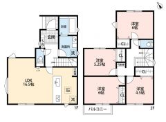 3LDKとファミリークロークとフリースペース付き＾＾キッチンにパントリーなど収納充実＾＾LDK15.7帖。