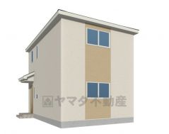 完成予想図。現況と異なる場合は現況優先となります。 シンプルながらも単調にならない、縦ラインのアクセントが効いたナチュラルモダンの家＾＾ 