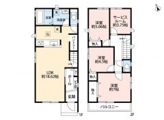 4LDK。南向き。LDK18.62帖。広々パントリー付き。南面バルコニーで陽当たり良好＾＾