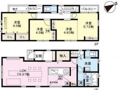 3LDK＾＾LDK19.37帖＾＾全居室収納有＾＾