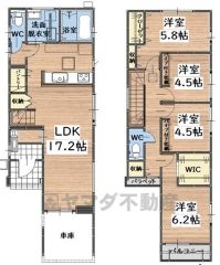 4LDK。パントリー＆リビング収納＆ウォークインクローゼットなど収納充実の間取り＾＾家族間コミュニケーションが取りやすいリビング階段を採用。南面バルコニーで陽当たり良好＾＾