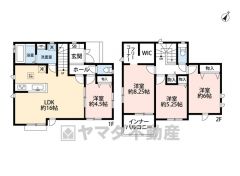 4LDK。主寝室8.25帖にはフリーコーナーとウォークインクローゼット付き＾＾