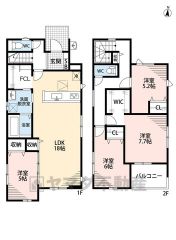 4LDK。1階にファミリークローク完備＾＾南面バルコニー