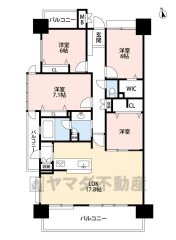 オールフローリング4LDK。LDKは広々17.8帖＾＾3面バルコニーで陽当たり、風通し、眺望良好＾＾全居室収納付き。
