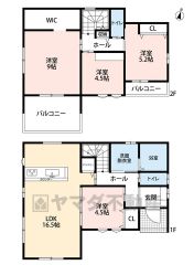 1階はLDKと隣接する洋室を繋げると20帖以上の大空間＾＾ 2階には3洋室、主寝室は約10帖と広々＾＾大容量のWIC付き＾＾