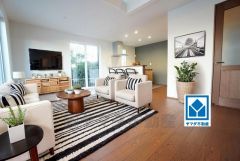 18.4帖。 家族が集まる開放的なリビング。思い思いの時間を過ごしたり食事をしたり、素敵な団らんの場になりますね。家具はCGによるイメージ画像 