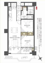 2LDK、サンルーム付き。南西向き。眺望良好。全居室収納スペース付き。お問合せお待ちしております＾＾