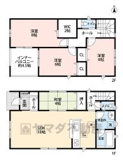 約4帖の和室含む4LDK。2階全居室6帖以上、収納付き＾＾南面インナーバルコニーあり＾＾