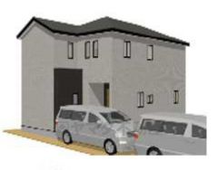 成予想図。現況と異なる場合は現況優先となります。 直線的なフォルムと洗練された色使いが印象的な、スタイリッシュな外観です。