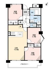 3LDK。南東向き＾＾全居室収納＆ホール収納など収納充実の間取り＾＾