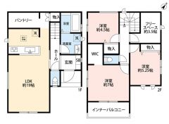 3LDKと納戸。南東向き。LDK広々19帖。パントリー＆リビング収納付き。全居室2面採光＆収納スペース付き。南東バルコニーで陽当たり良好＾＾