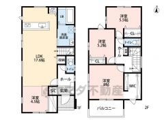4LDK。主寝室にウォークインクローゼット、玄関にシューズクローク付き＾＾南面バルコニーあり＾＾