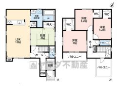 広々LDK約16帖＾＾リビング横約6帖の和室にはホールとリビングの両方から出入りできるので来客時に便利ですね＾＾ 