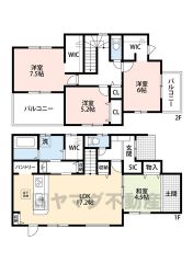 4LDK。ファミリークローク、シューズクローク、パントリー、リビング収納など周辺環境充実の間取り＾＾