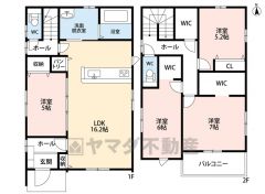 4LDKオールフローリング。家族間コミュニケーション・リビング階段を採用。食器洗乾燥機付きシステムキッチン。折り下げ天井キッチンはお洒落で収納も豊富です＾＾