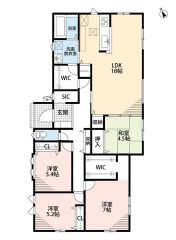 敷地面積約68坪＾＾平屋建て＾＾4LDK。和室あり＾＾SIC＆FCL＆WIC＆パントリー完備。P縦列3台＾＾