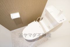 ウォシュレット、暖房便座、節電・節水機能など、使い勝手のよい高機能トイレです。 お洒落なアクセントクロスとシンプルなフローリングでこだわりの空間＾＾ 