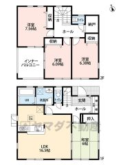 LDKと和室を合わせると22.5帖の大空間となります。案内も出来ますのでお気軽にお問い合わせください。