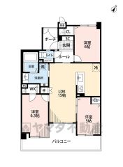 オールフローリング3LDK。 リビングとダイニングを分けやすいL型のLDK。主寝室にウォークインクローゼットなど全居室収納付き＾＾