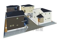 完成予想図。現況と異なる場合は現況優先となります。 全4区画の新築戸建です＾＾ 