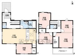カウンターキッチンをはじめとしたとても使いやすい間取り。2階にも注目です。