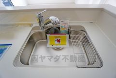 広々とした凸型シンクに洗剤ポケットを標準装備。大きなお鍋など洗いやすいです。