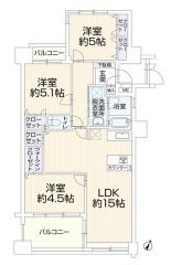 リビング収納・全居室収納付き。明るい光が差し込む2面バルコニー。南東側バルコニーは陽当たり良好。お洗濯物にも＾＾