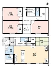 オール電化＾＾3帖の和室含む4LDK。リビングに収納スペースを3ヶ所確保＾＾2階には居室から独立したファミリークローク付き＾＾南面インナーバルコニー。