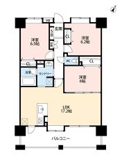 オールフローリング3LDK。南東向き＆11階で陽当たり良好＾＾ LDKは広々17.2帖。食器洗浄乾燥機付きシステムキッチン＾＾すぐ横にバルコニーへの出入り口あり。全居室ゆとりのある6帖以上＆収納付き。