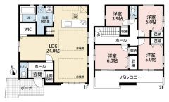 床暖房付き4LDK。オールフローリング。南向き。陽当たり、風通し良好＾＾全居室収納スペースあり＾＾