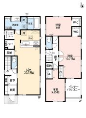 リビングは20帖以上の開放感あふれる空間です。2階は洋室が3部屋あるので、お子様が大きくなっても安心ですね＾＾