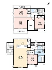 南向き＾＾オールフローリング4ＬＤＫ＾＾ ＬＤＫ3面採光＆2階全居室2面採光＆2面バルコニーで陽当たり良好＾＾ パントリー＆WIC完備。全居室収納有で収納充実＾＾