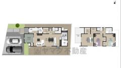 4LDK。LDK18帖。全居室収納スペースあり。玄関横SIC、クローク付き。身支度が楽々快適です＾＾