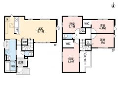 4ＬＤＫ＾＾LDK18.1帖＾＾ 全居室収納あり＆リビング収納＆WIC完備で収納充実。 主寝室は広々8.6帖。南東面バルコニーで陽当たり良好＾＾